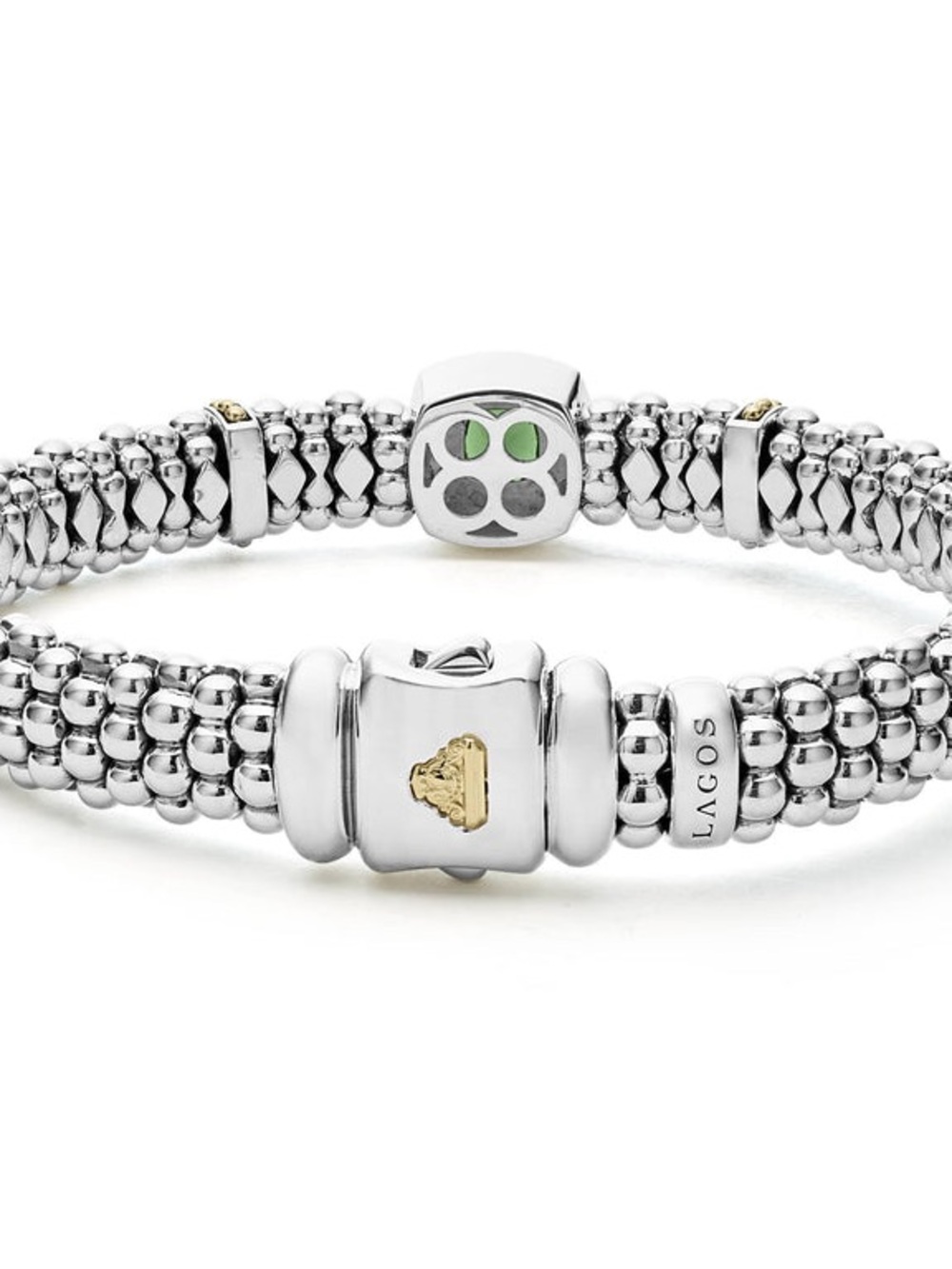 LAGOS 18K Yellow Gold & Sterling Silver Peridot Caviar Bracelet - Picture 15 of 16